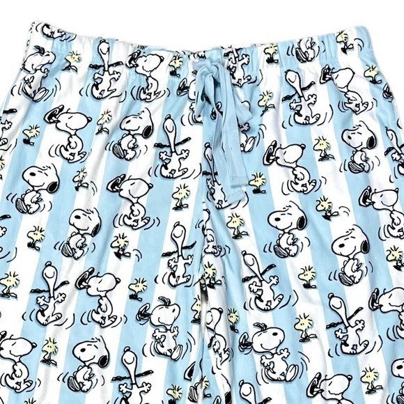Peanuts Light Blue Snoopy Pajama Bottoms Size L - Picture 4 of 4